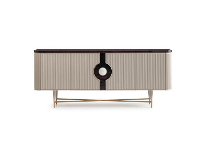 Sideboard Dressoir Kast Commode Houten Houten kast Beige Luxe Ontwerp