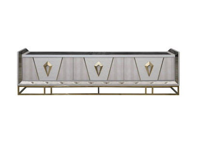 Sideboard RTV Lowboard TV Stand Hout Grijs Woonkamer Tafel Modern