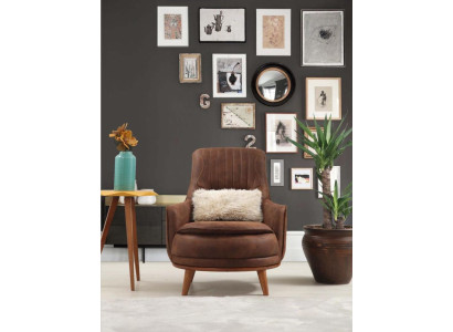 Fauteuil Oorfauteuil Design Bekleding Woonkamer 1-zits Kunstleer Zitter