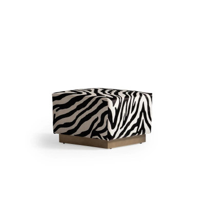 Poef Zebra-print Zitkubus Stof Bekleding Woonkamer Zitplaats