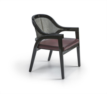 Zwarte houten stoel design eetkamer armstoel Nieuwe inrichting stoel