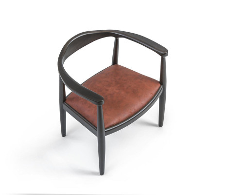 Ontwerpmeubels stoel met armleuningen houten stoel nieuw ingericht gestoffeerde zitting