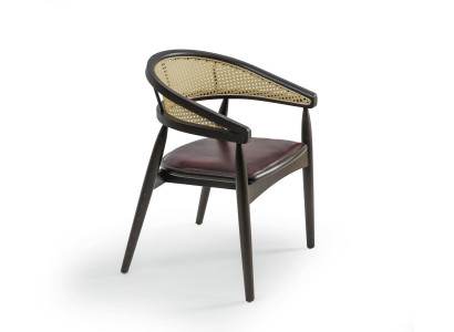 Ontwerp Armleuningstoel Bruin Houten Stoel Nieuw Meubilair Zitten Eetkamer Inrichting