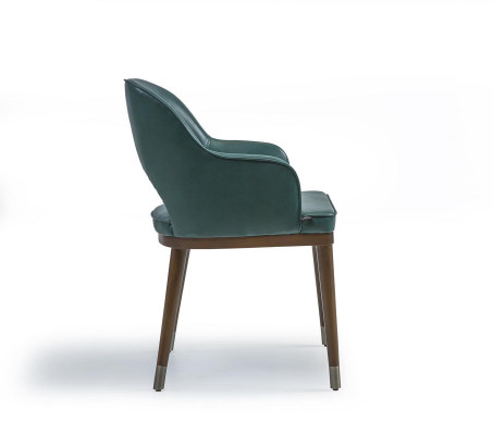 Luxe stoel met armleuningen, ontwerper eetkamer, nieuw, modern meubilair, gestoffeerde zitting