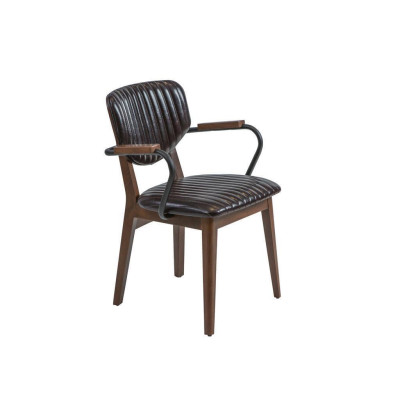 Luxe stoel met armleuningen Eetkamerstoel Meubels Gestoffeerde zitting Modern Inrichting.