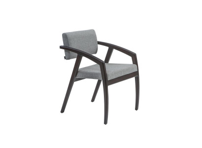 Stoel met armleuningen Gestoffeerde zitting Eetkamer Houten design Luxe stijl Nieuw