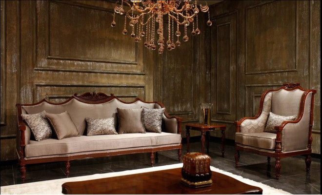 Klassieke woonkamer zitgroep 3+1 zits ontwerper 2-delige set nieuw