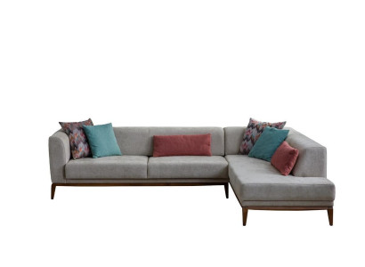 Grijze hoekbank L-vorm woonlandschap woonkamer bankstellen luxe banken