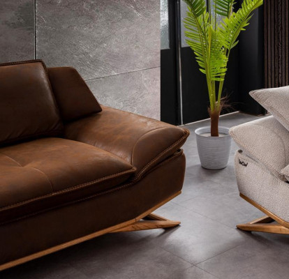 Moderne Bruine Kleur 3-Zitsbank Comfort en Stijl in één Ensemble Nieuw