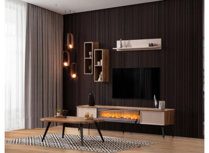 Stijlvolle woonkamer wandkast ontwerper RTV houten salontafel 2x planken