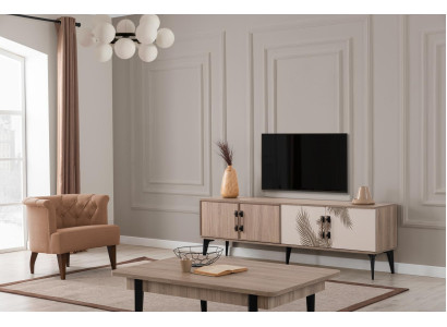 Moderne woonkamerset TV-kast Luxe salontafel Houten meubels