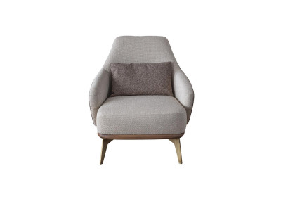 Exclusieve fauteuil woonkamer textiel eenzitter design stijlvolle houten poten