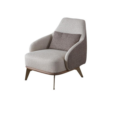 Exclusieve fauteuil woonkamer textiel eenzitter design stijlvolle houten poten