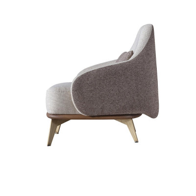 Exclusieve fauteuil woonkamer textiel eenzitter design stijlvolle houten poten