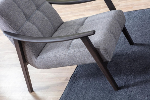 Ontwerper grijze fauteuil woonkamer zitmeubels Luxe houten frame Nieuw