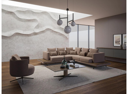 Woonkamer designer meubels luxe set hoekbank L-vorm inrichting salontafel