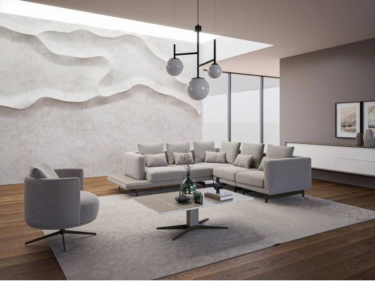Zitmeubelen luxe hoekbank L-vorm woonkamer grijs bank salontafel