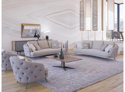 Chesterfield meubelbankstel woonkamerset 5-dlg gestoffeerde banken designfauteuil