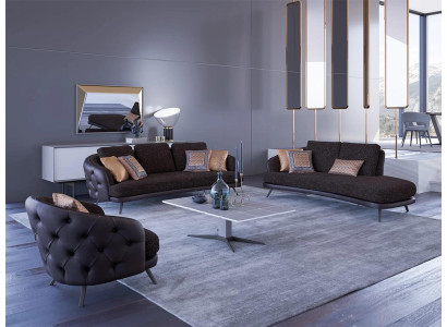 Woonkamer Modern Compleet Chesterfield 2x Bank Driezits Relax Nieuwe Fauteuil