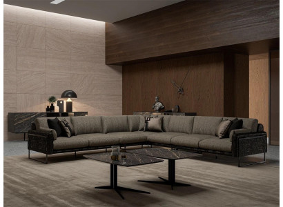 Woonkamer Hoekbank Design Meubels Textiel Bekleding Bankstellen L-Vorm Nieuw Salontafel