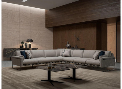 Woonkamer compleet 3-delige hoekbank luxe bank L vorm nieuw 2x salontafel