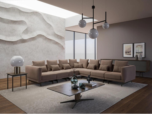 Woonkamer set 3-delig inrichting Hout Salontafel Designer Bijzettafel