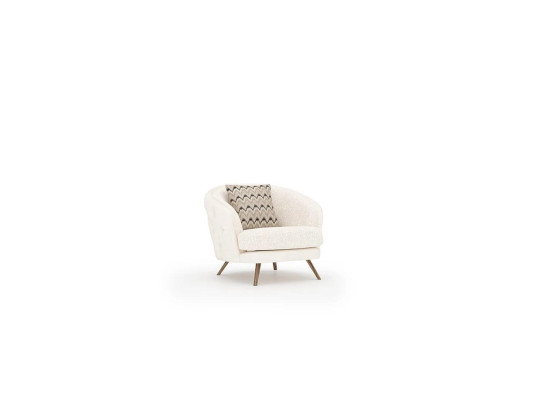 Moderne gestoffeerde fauteuil textiel woonkamer inrichting luxe design zitplaatsen