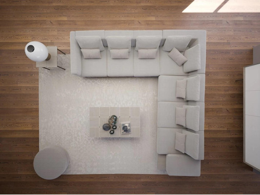Designer Bank Bank Hoekbank L-vorm Textiel Bekleding Set Woonkamer Salontafel