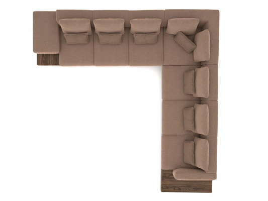 Designer woonkamerset 3-delig gestoffeerd hoekbank L-vorm hout salontafel nieuw
