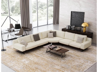 Ontwerp hoekbank L-vorm textiel woonkamer salontafel luxe gestoffeerd meubilair nieuw