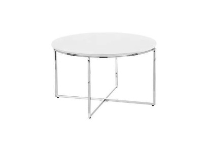 Luxe witte salontafel poten van wit metaal zilverkleurig woonkamer nieuw