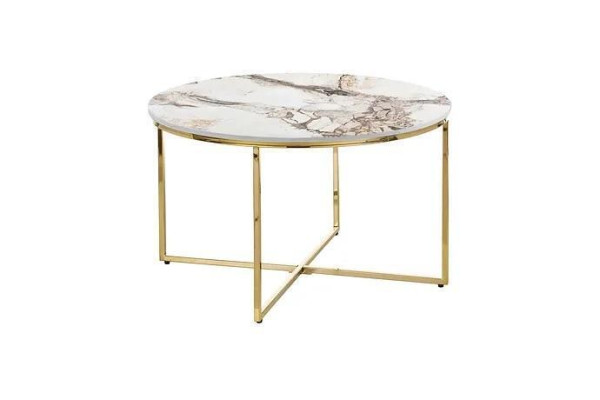 Salontafel moderne woonkamer meubels minimalistische metalen tafelblad Beige Nieuw