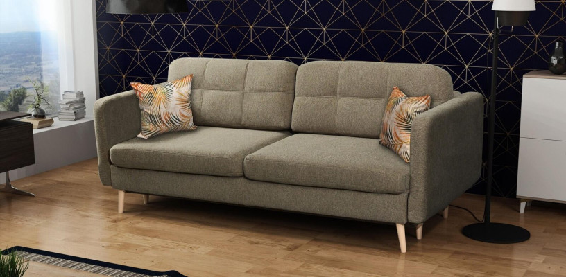Slaapbank Luxe Designer Bank 3-zits Meubels Bekleding Textiel Blauwe Bank Hoek