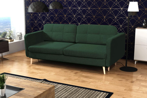 Slaapbank Luxe Designer Bank 3-zits Meubels Bekleding Textiel Blauwe Bank Hoek