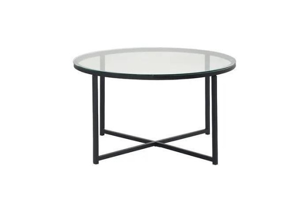 Salontafel Luxe woonkamer eetkamermeubilair Glas + Metaal zwart van hoge kwaliteit