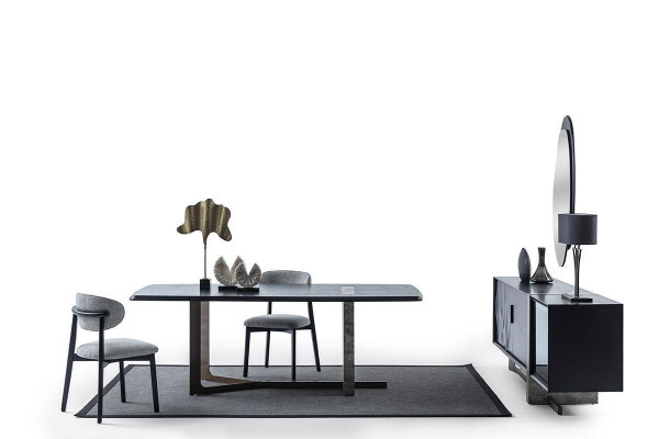 Eetkamer 7-delig set Eettafel Dressoir Spiegel 4x stoelen Modern design