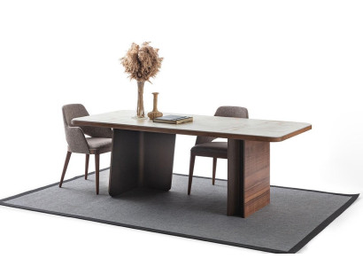 Eetkamerset 5-delig. Eettafel 4x Stoelen Modern Ontwerp Bruin Luxe Set