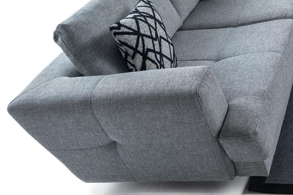 Woonkamerontwerp 3-zits grijze bank Moderne luxe stoffen bank Exclusief