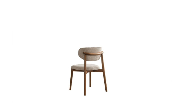Stijlvolle comfortabele eetkamerstoel in beige van kwaliteitshout.