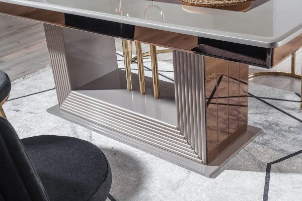 Modern eetkamer set bestaat uit eettafel en 6 stoelen Stijlvol 7-delig.