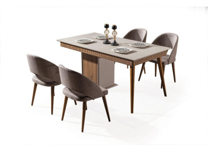 Modern eetkamer set bestaande uit eettafel 4x stoelen Noviteit 5-delig.