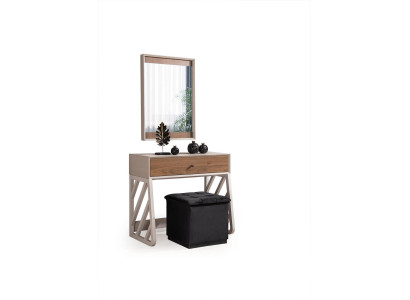 Modern slaapkamer set bestaande uit kaptafel met spiegel beige nieuw.
