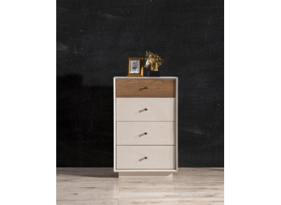 Moderne commode in slaapkamer, elegante commode houten meubelontwerp.