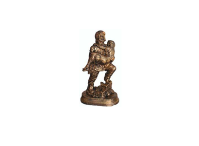 Beeld Brandweerman Redt Kind Held Figuur Standbeeld Koperen Imitatie 25cm Decoratie