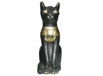 Figuur Egyptische kat Bastet standbeelden decoratie kunststof 18cm Egypte