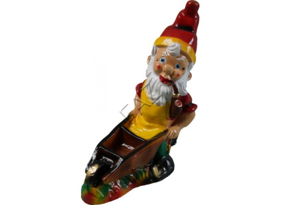 Ontwerp dwerg met kruiwagen figuur tuin standbeeld sculptuur figuren beeldhouwwerken nieuw