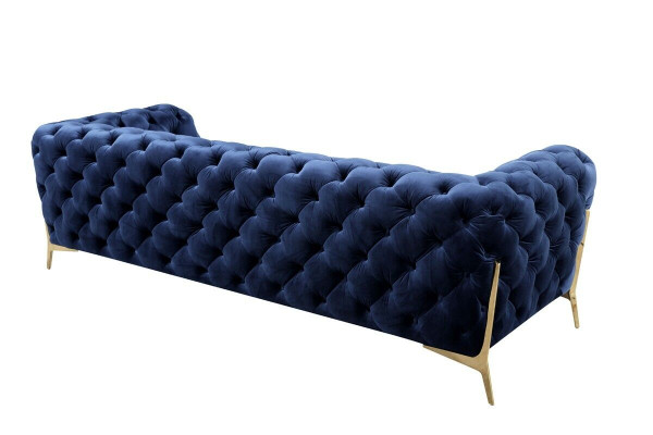 Sofa Chesterfield Bank Bekleding XXL Set Textiel 3+3 designer Banken Blauw