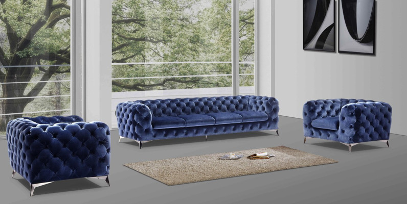 Bank Chesterfield Bank Bekleding XXL Big Set Stof 3+3 ontwerpcouches