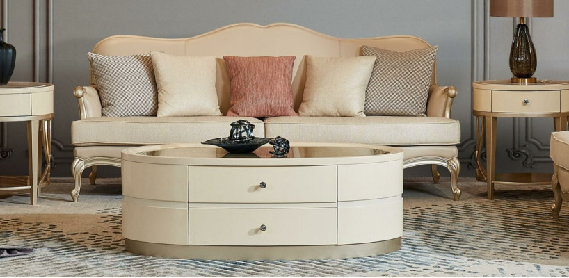 Salontafel Design Tafels Ovaal Koffie Bijzettafels Woonkamer Massief hout