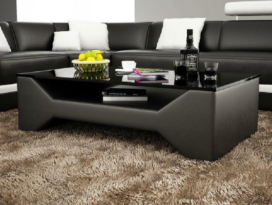 Sofatisch Design Tafel Woonkamer Glas Lederen Bank Bijzettafel Koffiebank